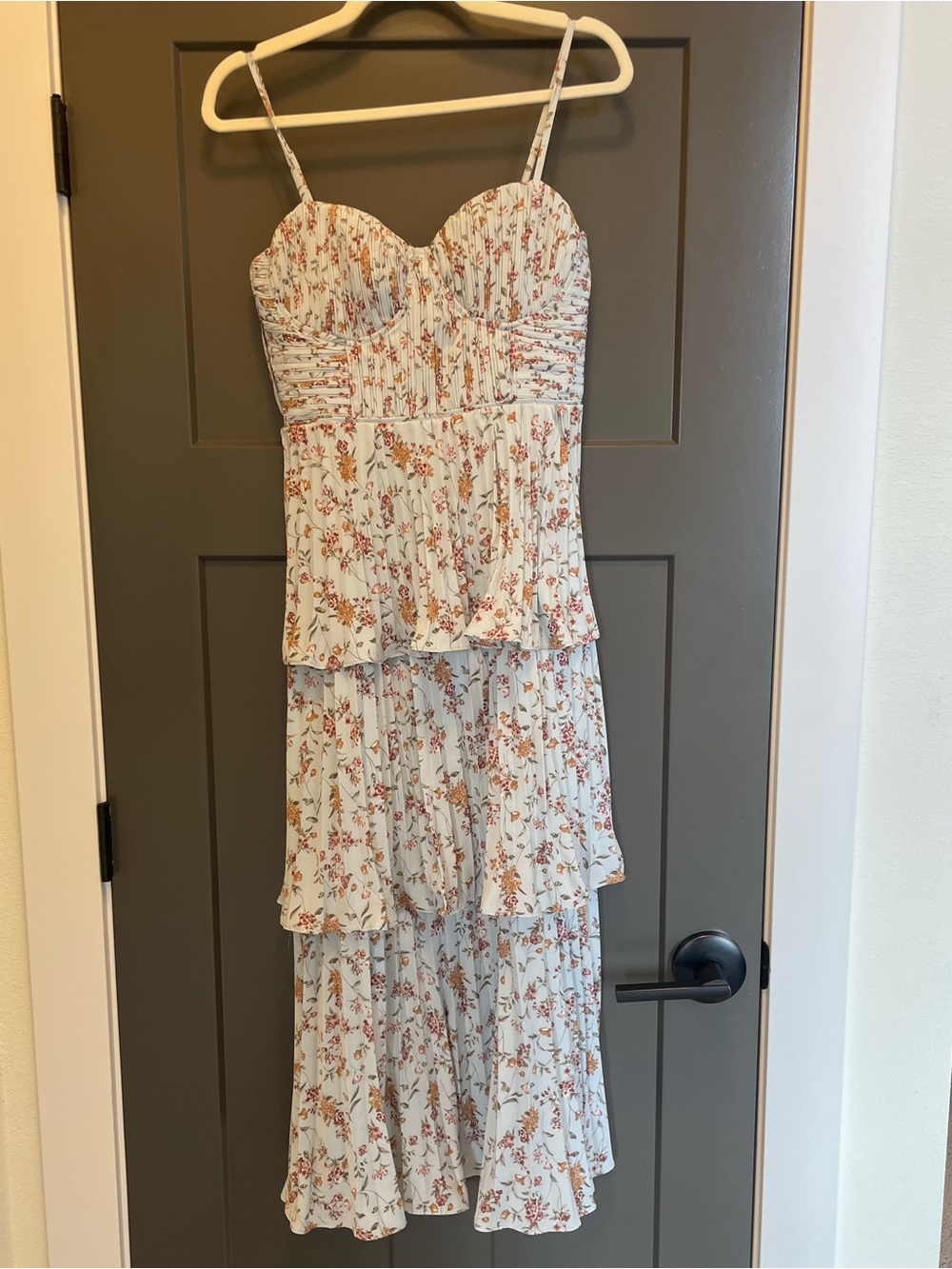 Lulus Floral Tiered Midi Dress